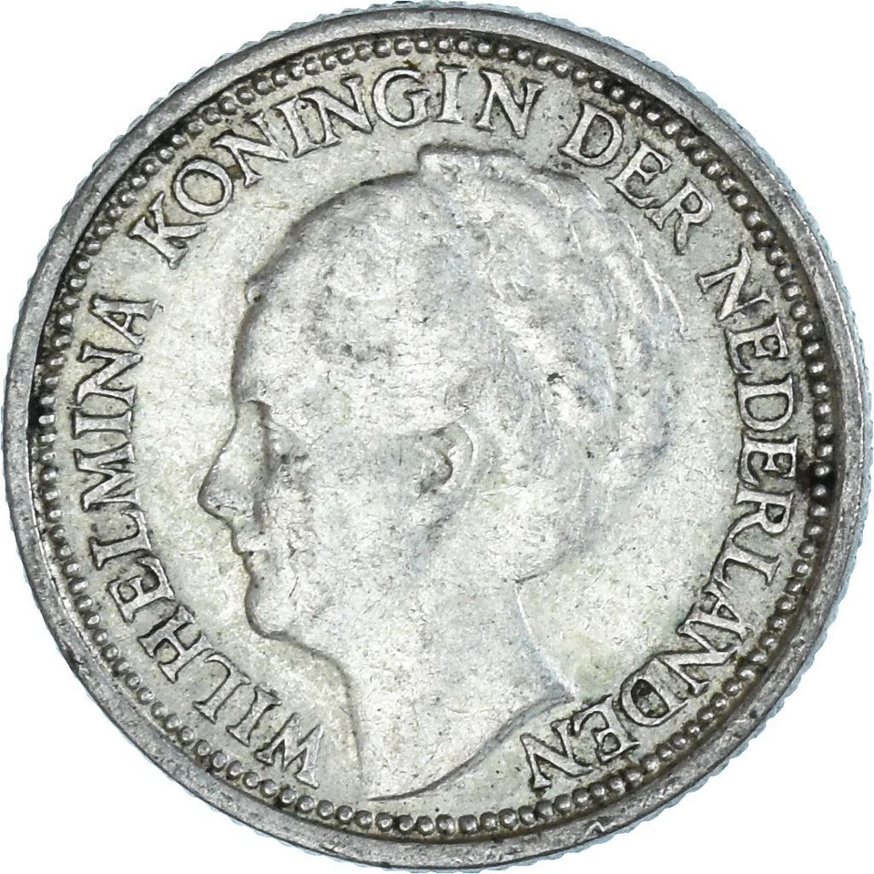 Netherlands Coin 10 Cents | Queen Wilhelmina | 1926 - 1945 - Image 4 of 4