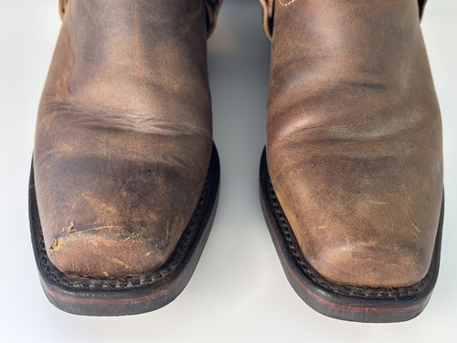 FRYE Harness 12R Women’s Square Toe Boots Smoke Oiled Leather Size 7 - Picture 5 of 12