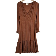 Sezane Titiane Dress Brown Boho, size 42, 10 US