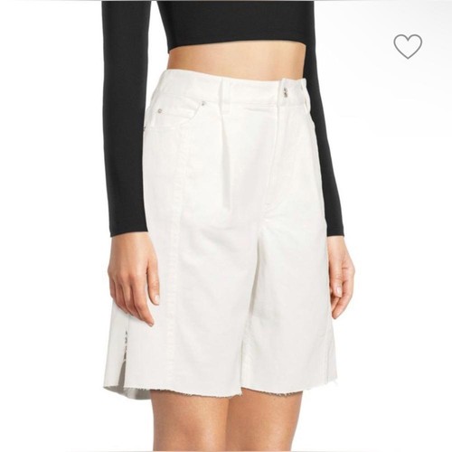 Derek Lam Denim Bermuda Shorts White size 27 Frayed Hem  - Picture 4 of 9