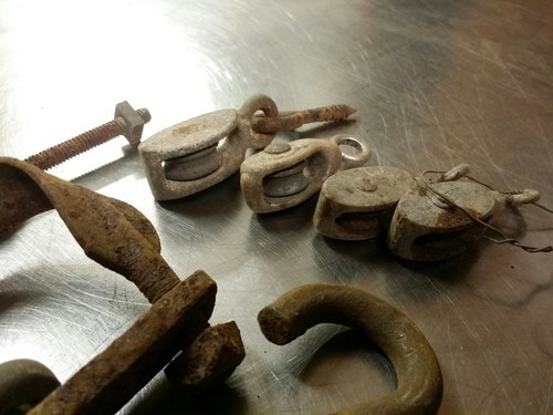 12 poleas antiguas de rueda de hierro fundido, (3x5/8") 7/8"" (4x1") (3x1-1/2") 2"" granja de graneros - Imagen 5 de 7