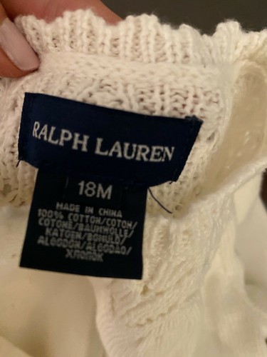RALPH LAUREN-BABY GIRL CARDIGAN-IVORY-100% COTTON-18 MONTHS-BRAND NEW W/O TAG! - Picture 3 of 3
