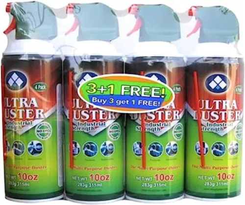 4 Pack Ultra Duster 8 Oz. Industrial Strength Canned Condensed Air