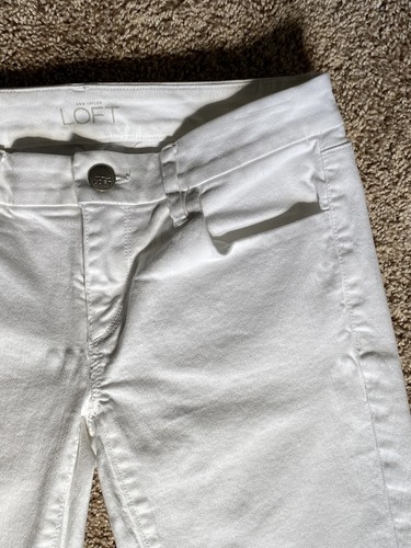 Loft Gr. 25/0 weiß Ankle Jeans Hose modern Skinny Bündchen spitz zulaufend schmale Taschen - Bild 5 von 14
