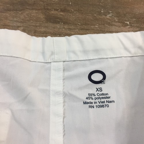 O2 Uniforms Drawstring Pants WHITE Womens Mens XS F98 - Picture 4 of 6