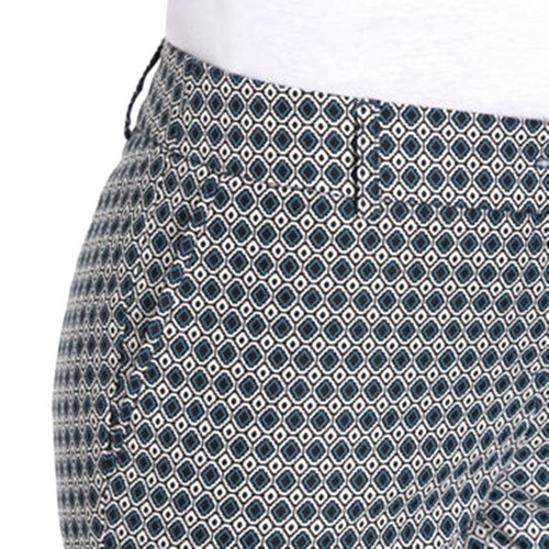 Pantalones de vestir Hilary Radley para mujer elásticos recortados azul blanco talla 6 - Imagen 3 de 4