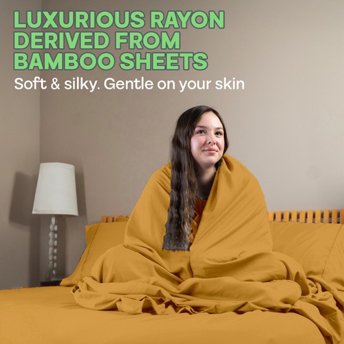 6 Piece Premium Bamboo Sheet Set, Deep Pockets, 50 Colors, 2200 Count, Soft - Picture 186 of 263