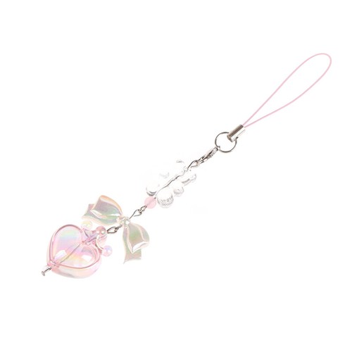 Lovely Little Bear Bowknot Heart Phone Lanyard Y2K Aesthetic Phone Chain - Zdjęcie 7 z 10