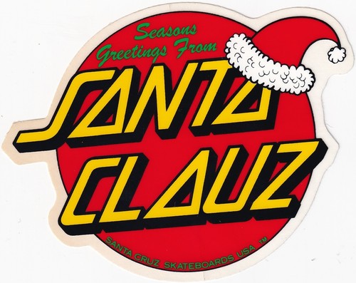 Vintage 1980’s Seasons Greetings From ￼ Santa Cruz Skateboards USA Sticker - Picture 3 of 3