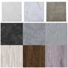 Square Floor Planks Tiles Grey/White Self Adhesive Marble Effect Vinyl Flooring