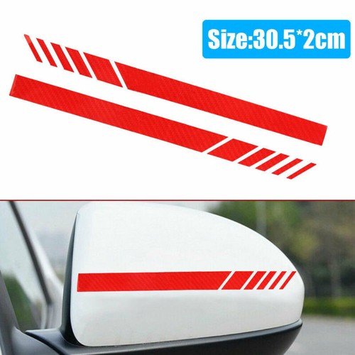 2Pcs Rearview Mirror Carbon Fiber 5D Sticker Racing Stripe Decal Car Accessories - Picture 2 of 12