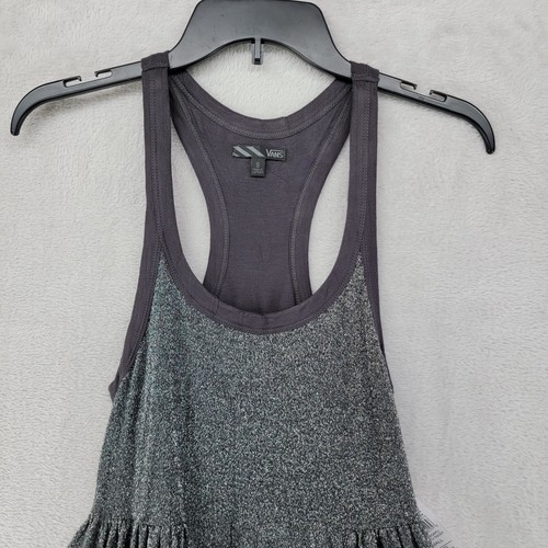 VANS women's Small Elizabeth racerback black shimmer metallic loose fit dress - Picture 5 of 10
