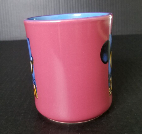 VTG Walt Disney World Stoneware Mug 3 1/2" x 3 7/8" MICKEY MOUSE Pink & Blue - Imagen 3 de 9
