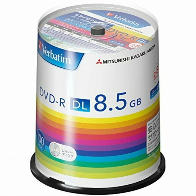 Verbatim DVDR DL Data Discs DVD 8.5 GB 8x Speed Silver Surface 100pcs