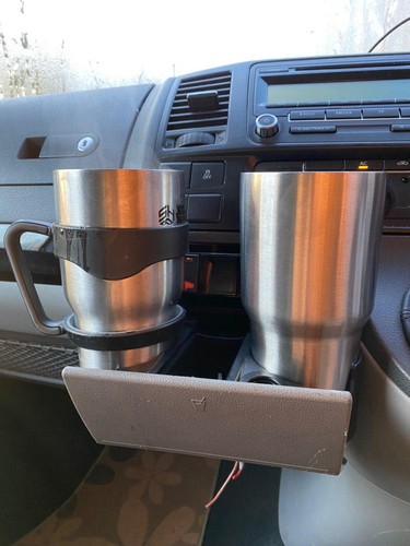 NEW VW T5 TRANSPORTER ASHTRAY CUP COIN HOLDER GREY RHD 7H285860130T - Picture 11 of 12