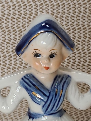 Vintage Delft Blue and White Bell - Dutch Girl Milk Maid Figurine **NO JUGS** - Picture 6 of 10