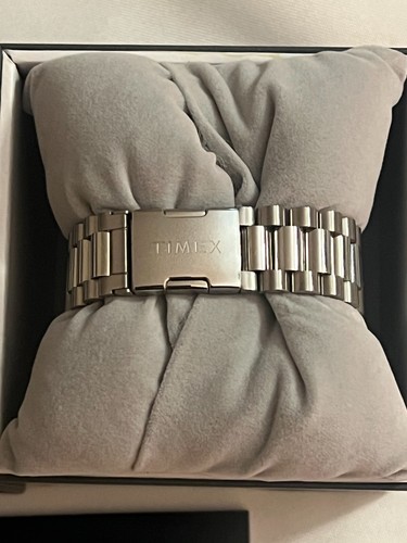 Timex Legacy Tonneau Silver Dial Chronograph Stainless Steel Watch TW2W22200 - Picture 4 of 5