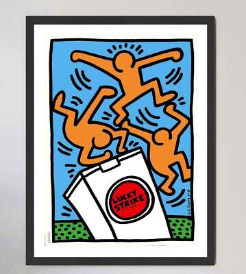 絵画 Keith Haring Lucky Strike 51/150 Keith Haring Lucky Strike Blue Original Vintage Poster | eBay