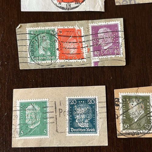 EARLY LOT OF 25 GERMANY STAMPS WITH PERFINS ON PAPER #1 - Picture 5 of 7
