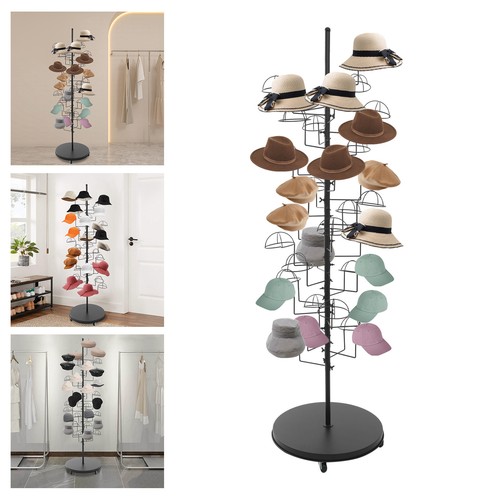 Freestanding Hats Rack Stand Metal Hats Display Stand For 35 Hats Display Rack - Imagen 4 de 18