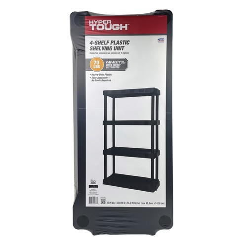 Garage Shelves Storage Organizer 4-Tier Plastic Shelf Heavy Duty Shelving Units - Picture 9 of 9