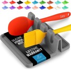 Zulay Kitchen Silicone Utensil Rest - BPA-Free, Durable Spoon Medium, Gray
