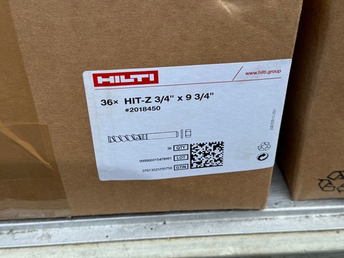 {6} PER Box: HILTI 2018450 HIT-Z  3/4" X 9-3/4" L * ANCHOR ROD SET *BEST $ HERE - Picture 4 of 4
