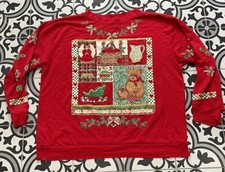 Vintage 80s Christmas on Mainstreet Ugly Xmas Sweater Party Sweatshirt Large