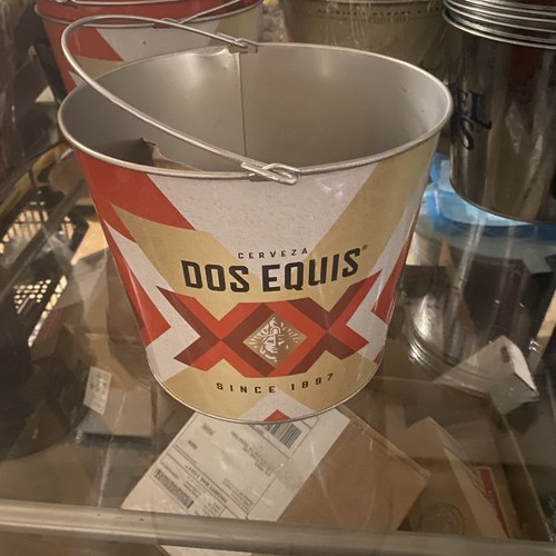 Nuevo Dos Equis Fiesta Cerveza Metal Cubos de Hielo Cubo Galvanizado - Imagen 1 de 4