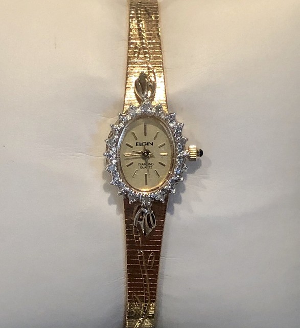 Vintage Elgin Diamond Quartz Ladies Gold Tone Wristwatch For Sale Online Ebay
