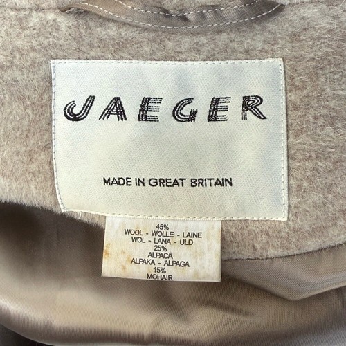 Jaeger Elegant Long Tan Wool Warm Coat - Picture 9 of 13