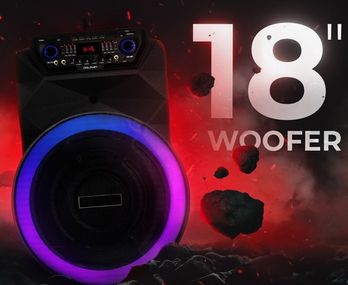 4500W Portable Party Karaoke Machine 18” Woofer Bluetooth Speaker & Wireless Mic - Picture 2 of 9