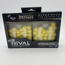 NERF RIVAL 2X BATTLE CASES 40x HIGH IMPACT ROUND PRECISION BATTLING NEW 83483