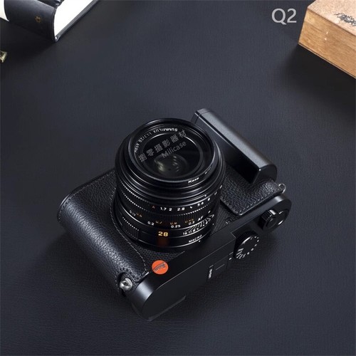 Half Case For Leica Q3 Q2 Q QP Genuine Leather Insert Camera Cover Handmade - Picture 15 of 27
