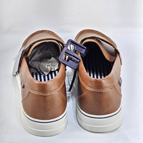 Chaps Mens Size 12 Vegan Loafers Slip-On Casual Boat Shoes Brown Faux-Leather - Picture 5 of 7