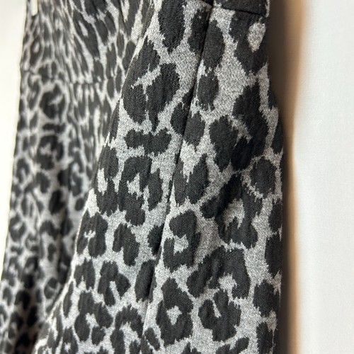Ann Taylor Skirt Womens 4 Gray Black Leopard FIt Flare - Picture 12 of 15