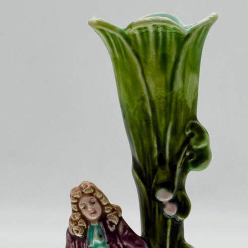 Antique French Majolica Bud Vase Figural Pottery Spill Vase (Read Damaged) - Picture 12 of 24