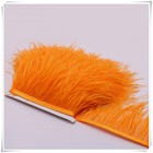 Orange Ostrich Feather Trims Fringes Sewn on Feather 1 Yard
