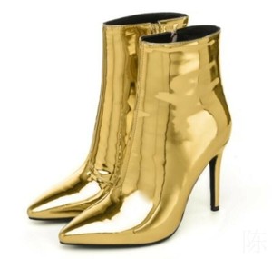 women's metallic ankle boots