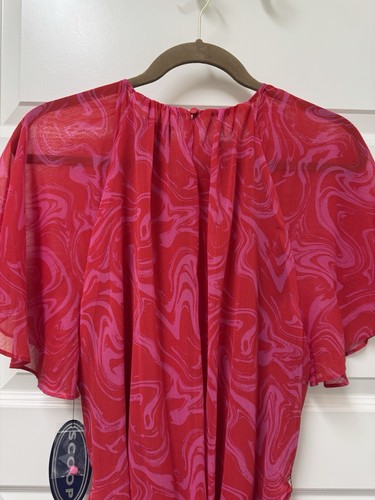SCOOP Midi Red Marble Colorful Dress Size M 8-10 Brand New With Tags - Picture 12 of 18