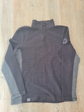WEIRD FISH Men's 1/4 ZIP Active Jumper Top Size MEDIUM GREY PURPLE BLUE