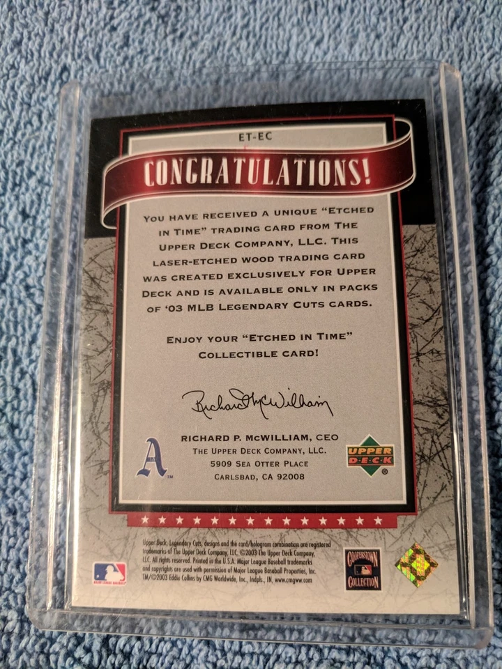 2003 (ATHLETICS) SP Legendary Cuts Grabado en el Tiempo 300 #EC Eddie Collins 069/300 Foto 2 de 2