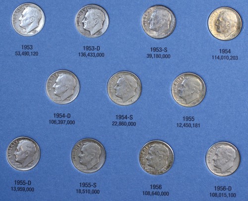 1946-1964 Complete Set Roosevelt Dimes Circ New Whitman Folder Album RD70 - Picture 6 of 9