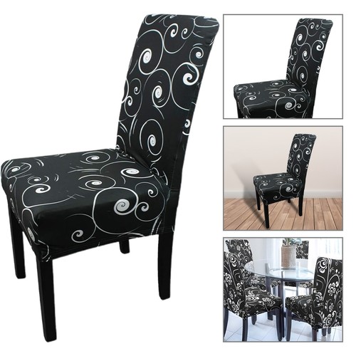 Dining Chair Covers Seat Stretch Removable Printed Slip Cover Birthday Event - Picture 96 of 142