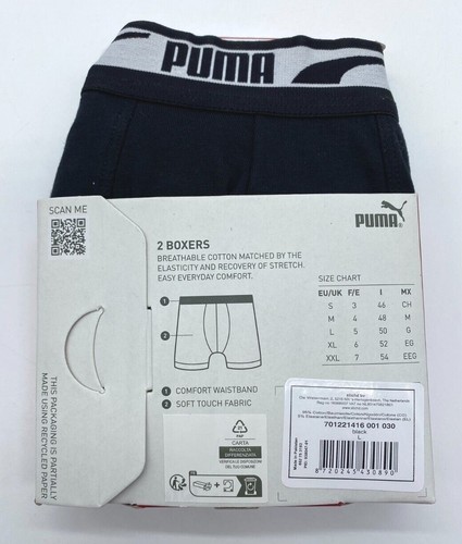 Puma Unterhosen Boxershorts 2er Pack Set Cotton Stretch Schwarz Weiß - Bild 2 von 2