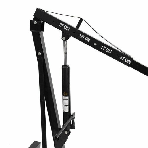 2 Ton Hydraulic Lift Folding Workshop Engine Crane Hoist Lift Stand Wheels Black - Picture 12 of 15