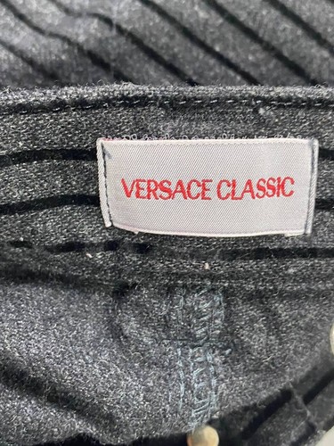 VERSACE Classic Gray Wool Striped Straight Regular Fit Jeans Size 36/ W33 - Picture 12 of 13