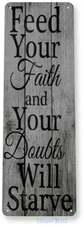 Feed Your Faith Kitchen Cottage Farm Church Metal Rustic Decor Tin Sign B763