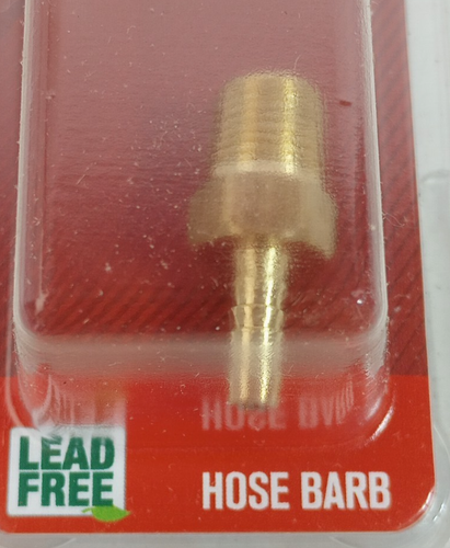 1/8 HOSE BARB X 1/8 MALE NPT Lead Free Brass Pipe Fitting - Picture 4 of 6