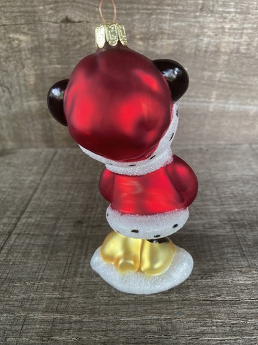 Decorazione natalizia DISNEY Babbo Natale MINNIE MOUSE bocca europea vetro soffiato come nuova - Foto 3 di 6
